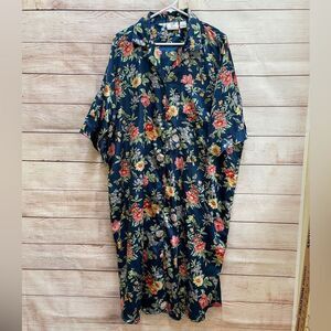 VINTAGE EJC INTIMATES‎ FLORAL SATINY ROBE